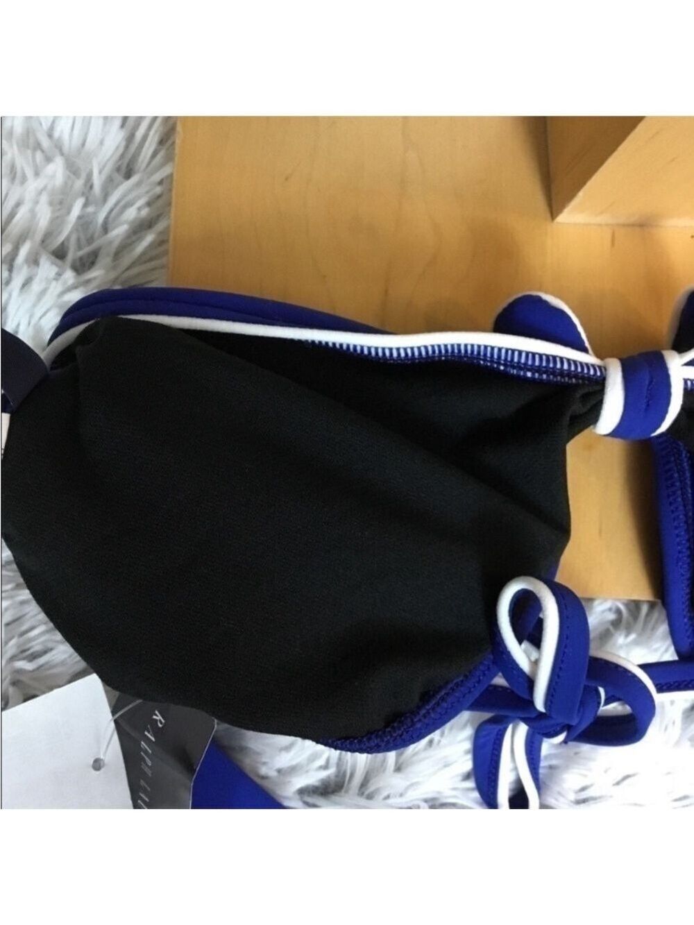 Women's Ralph Lauren Blue & White Halter Bikini Top S - Picture 10 of 14